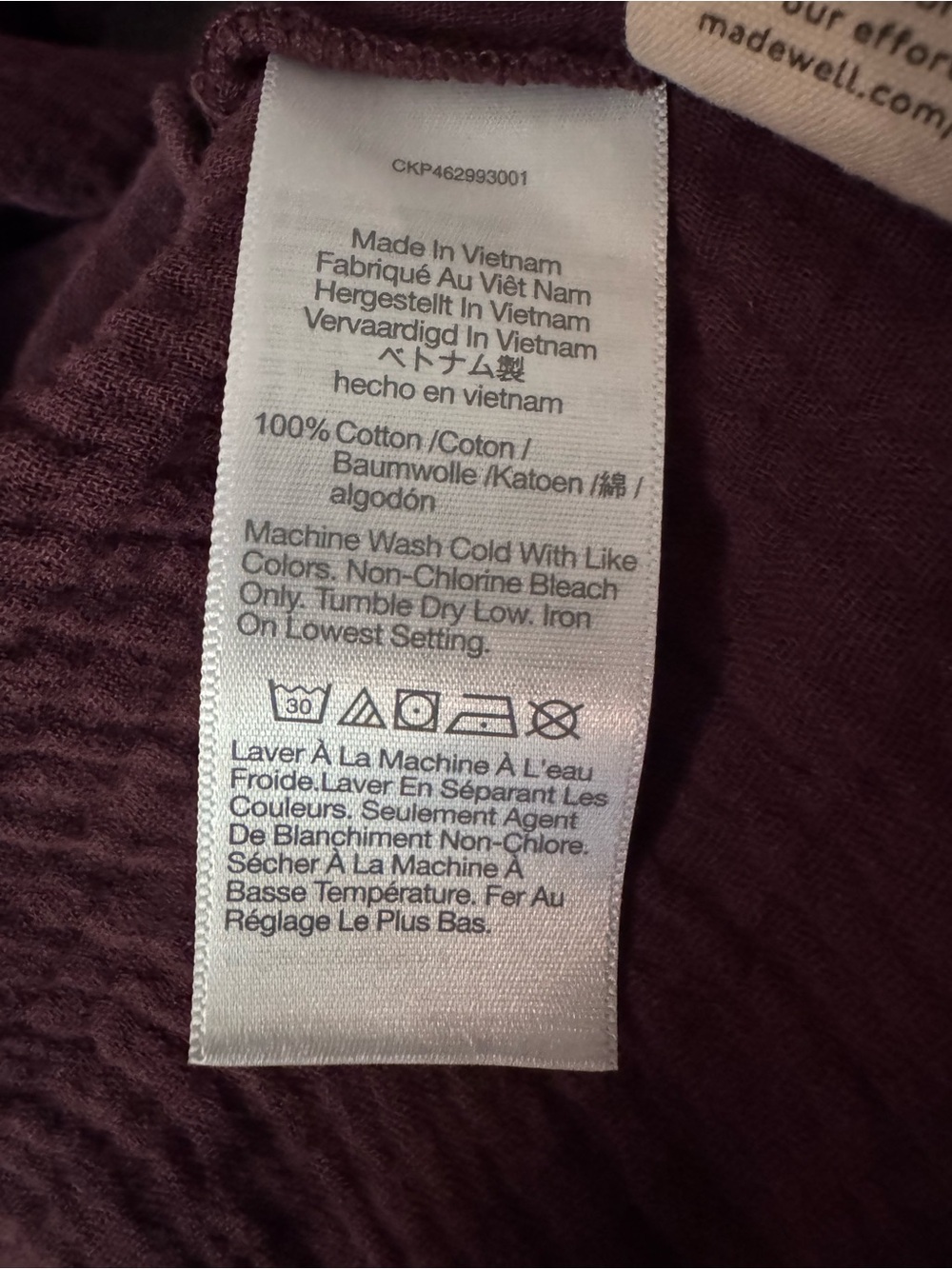Madewell Plum Square-Neck Gauze Top - Picture 5 of 8